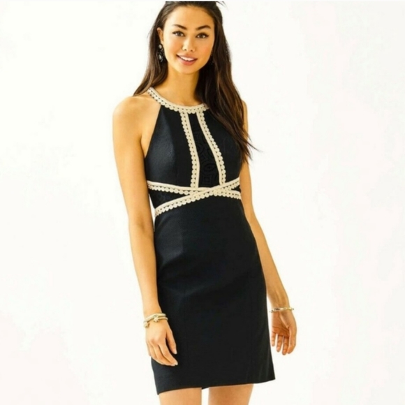 Lilly Pulitzer Dresses & Skirts - New Lilly Pulitzer Layne Stretch Shift Dress Onyx Gold Size 0